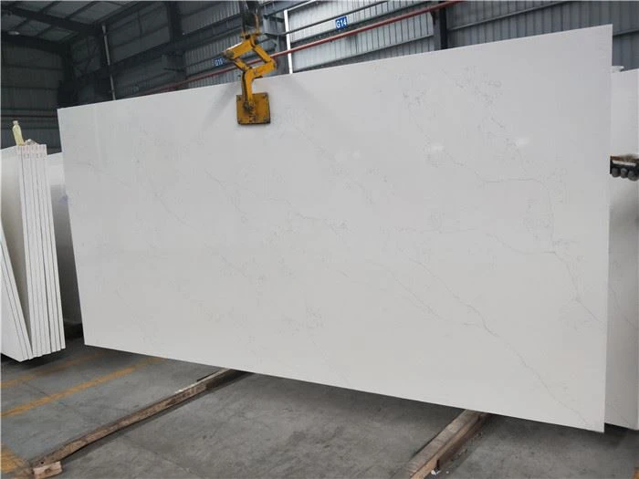 calacatta pearl quartz polished slab