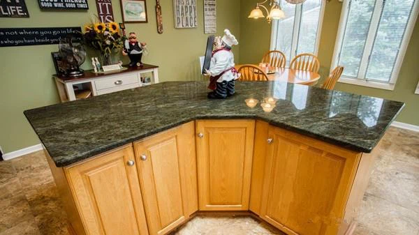 tropical green granite tile countertop