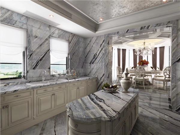 Piano lavabo in marmo blu