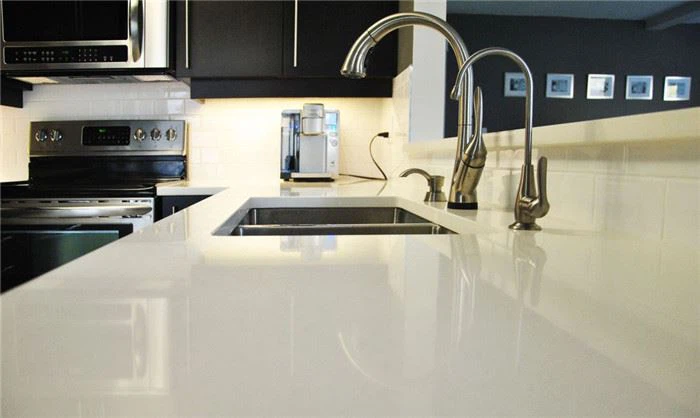 pure white quartz countertops kitchen