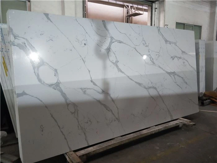 calacatta halo quartz polished slab