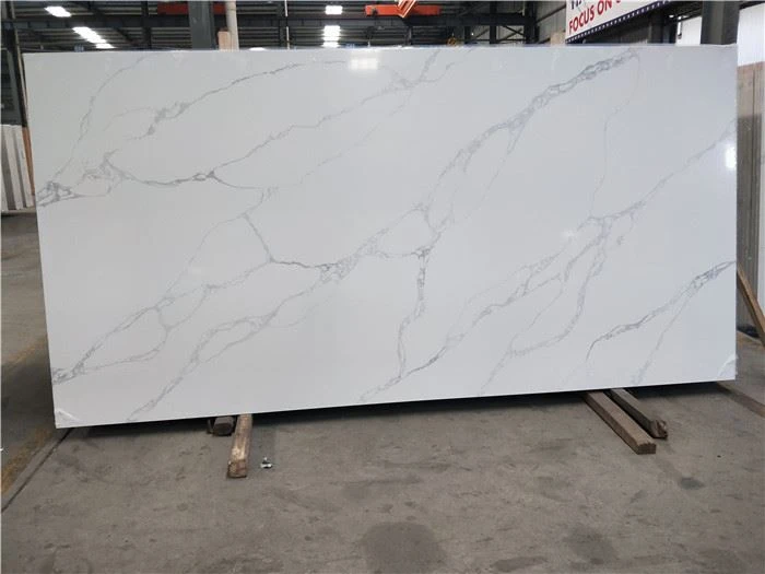 calacatta storm quartz slab for kitchen