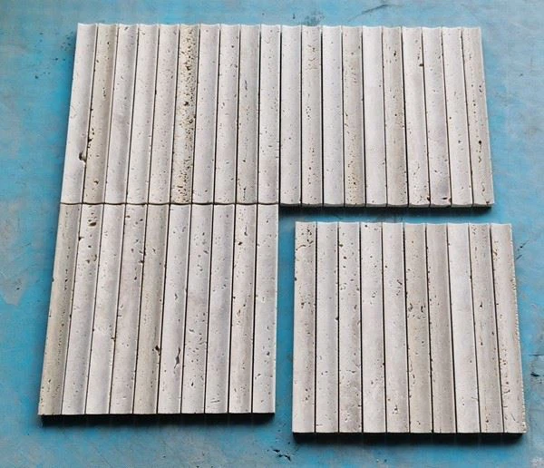 Beige Travertine fluted Mosaic