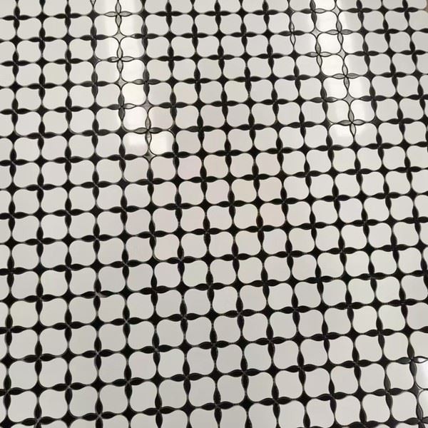 Black and White Marble Mosaic Floor Tiles