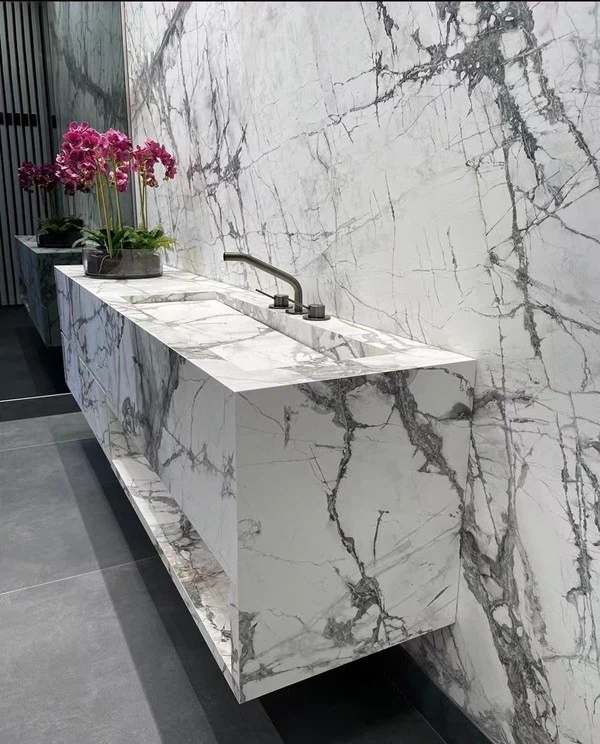 Invisible Grey Marble Vanity top