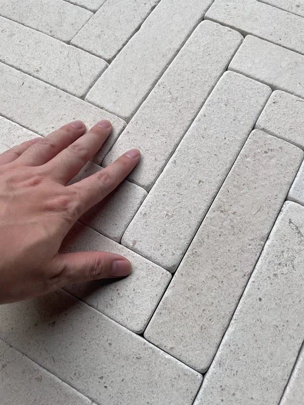 Limestone honed Herringbone Floor Tiles