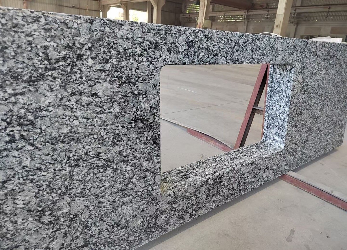 Spray White Granite Bathtoom Vanity top Spray White Granite Bathtoom Vanity top