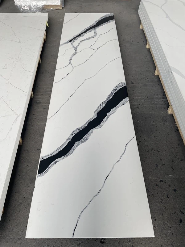 panda white quartz half slab