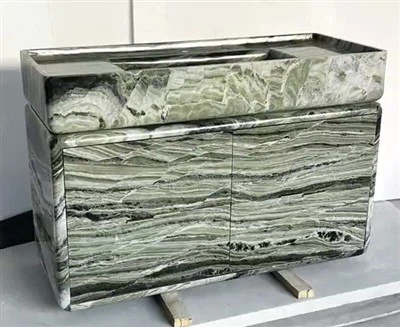 Lavandino da bagno in marmo verde