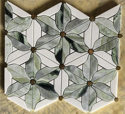 Mosaico di marmo a foglia