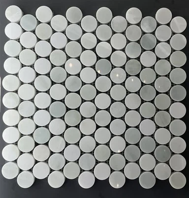 Piastrelle a mosaico circolari bianche