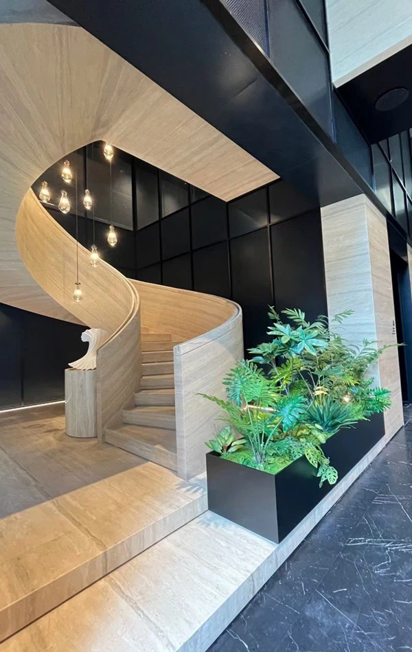 travertine spiral staircase
