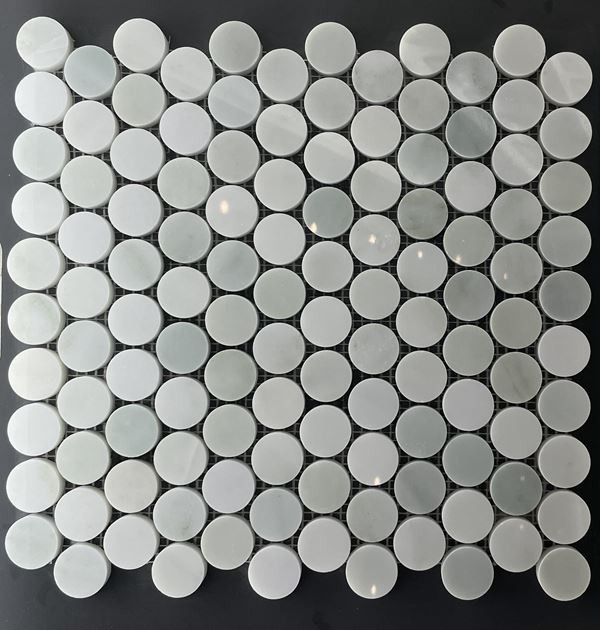 Piastrelle a mosaico circolari bianche