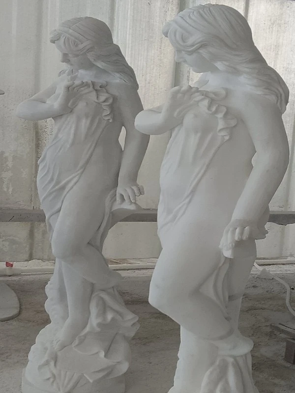 Calacatta White marble female statue