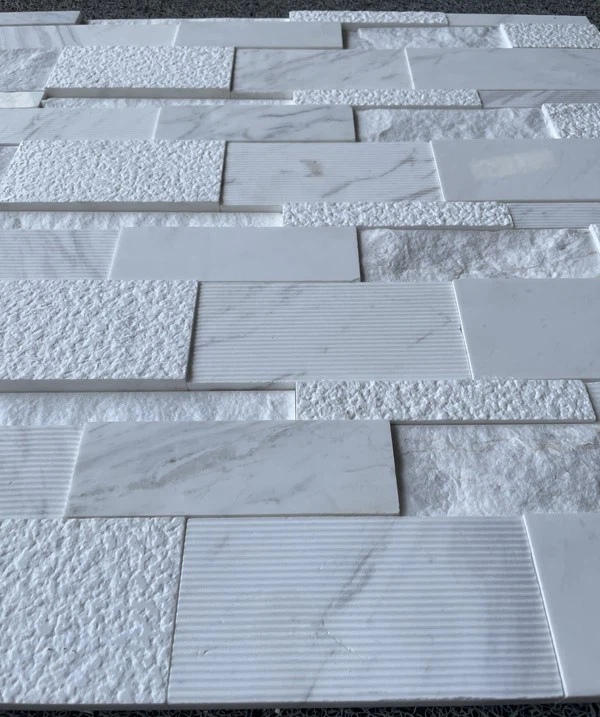 Volakas White Marble Stacked Stone
