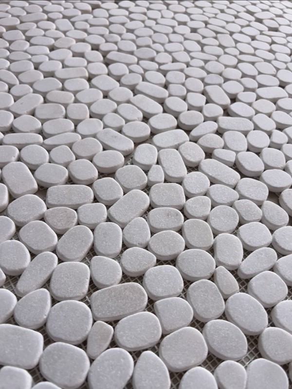 White Pebble Mosaic floor Tiles